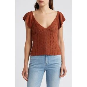 Treasure & Bond Rust Knit Blouse